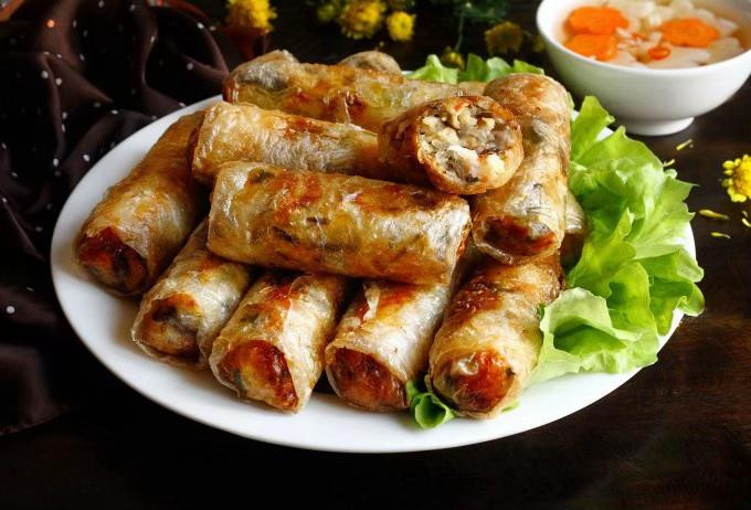 Chả giò chay đậu xanh giòn rụm thơm ngon cho ngày chay