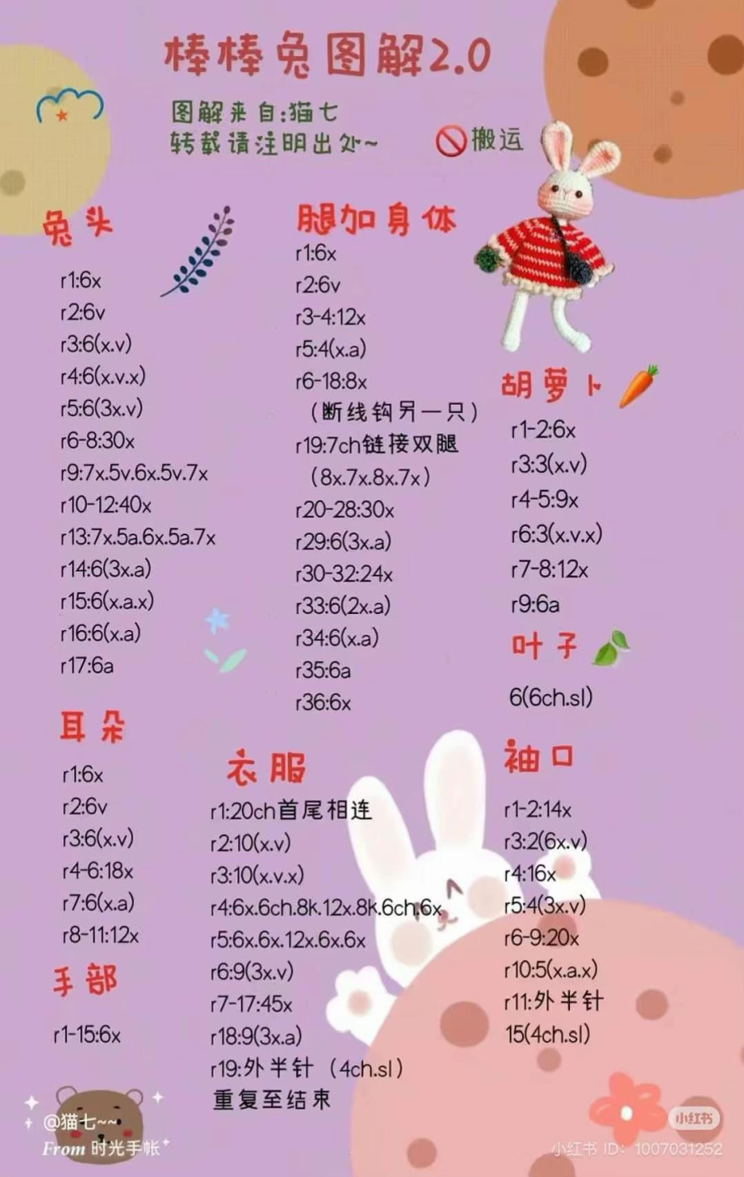 Charming Crochet Bunny Dolls with Striped Dresses and Accessories