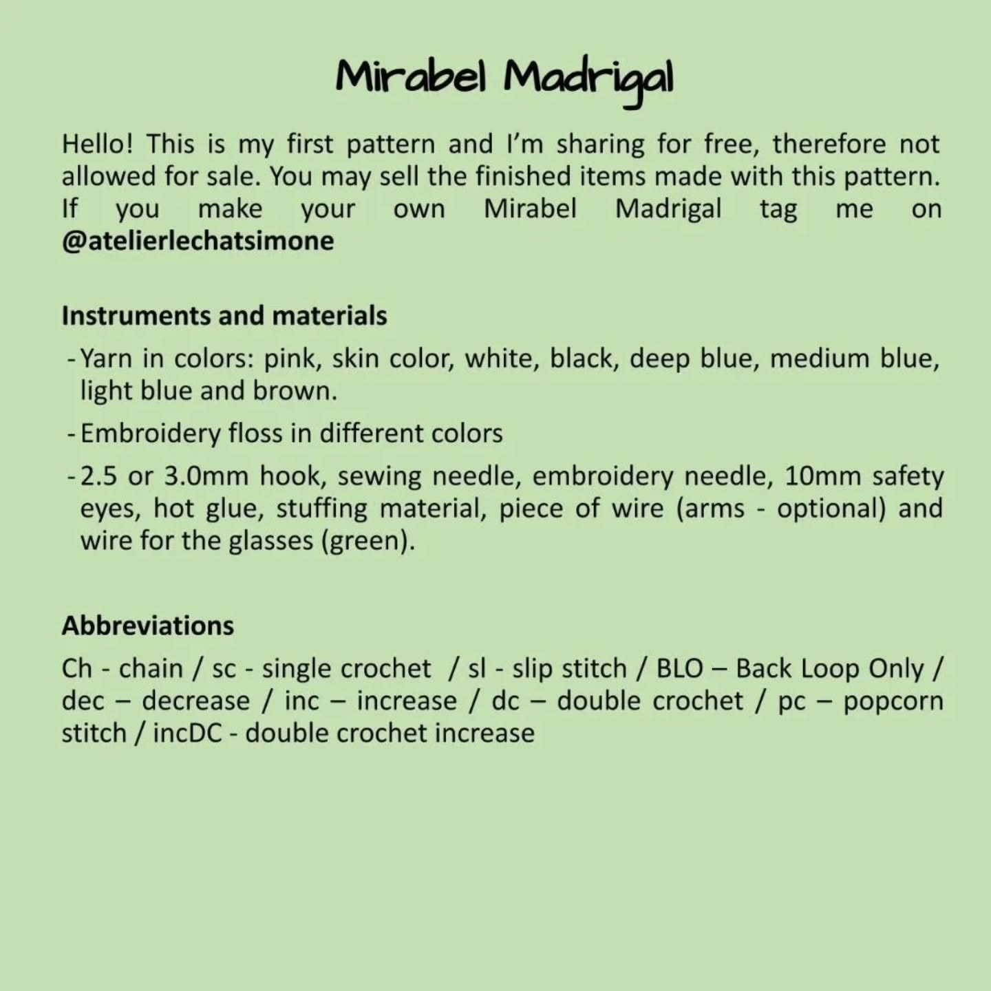 Charming Mirabel Crochet Doll Pattern Free for All Enthusiasts