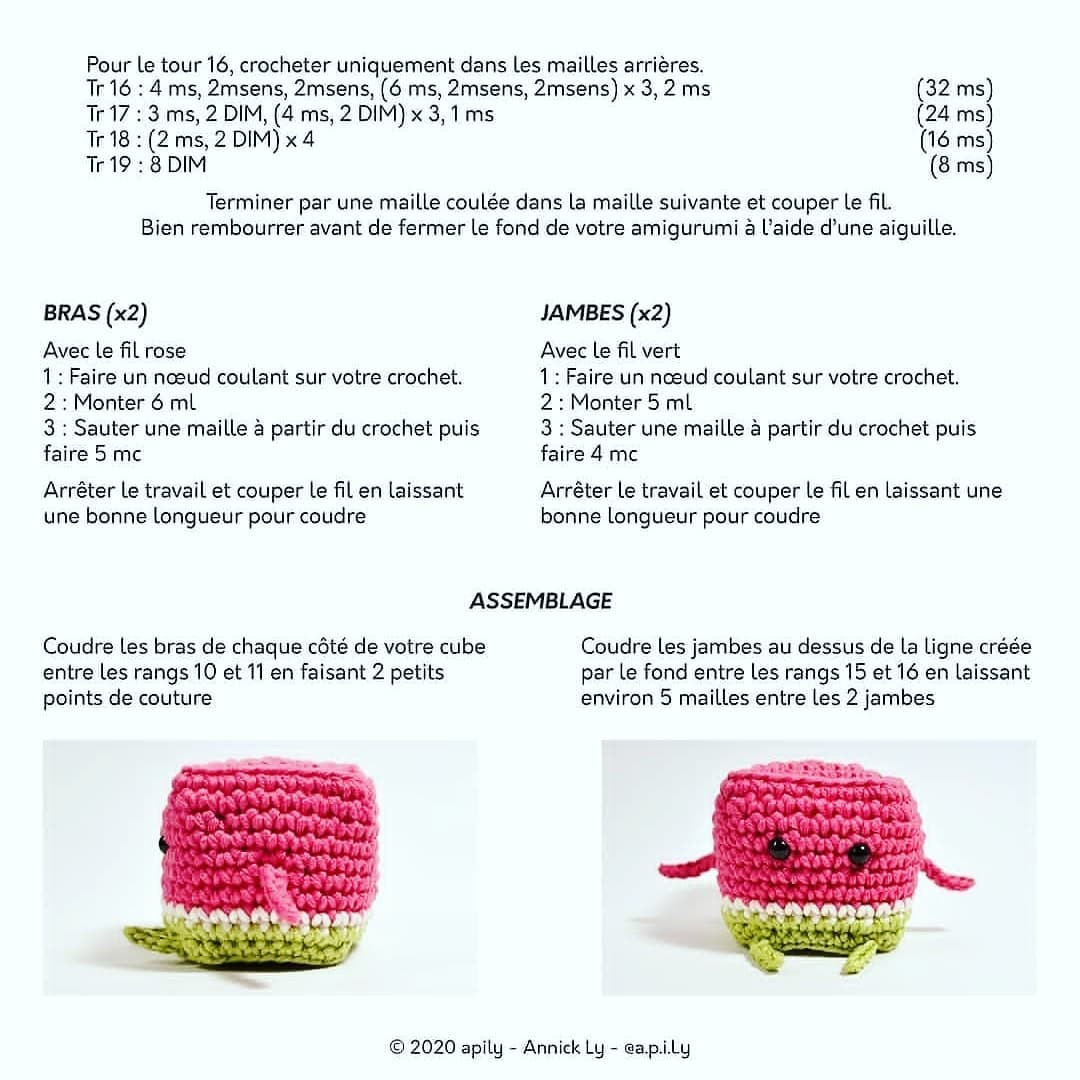 Charming Watermelon Cube Crochet Pattern for Creative Crafters