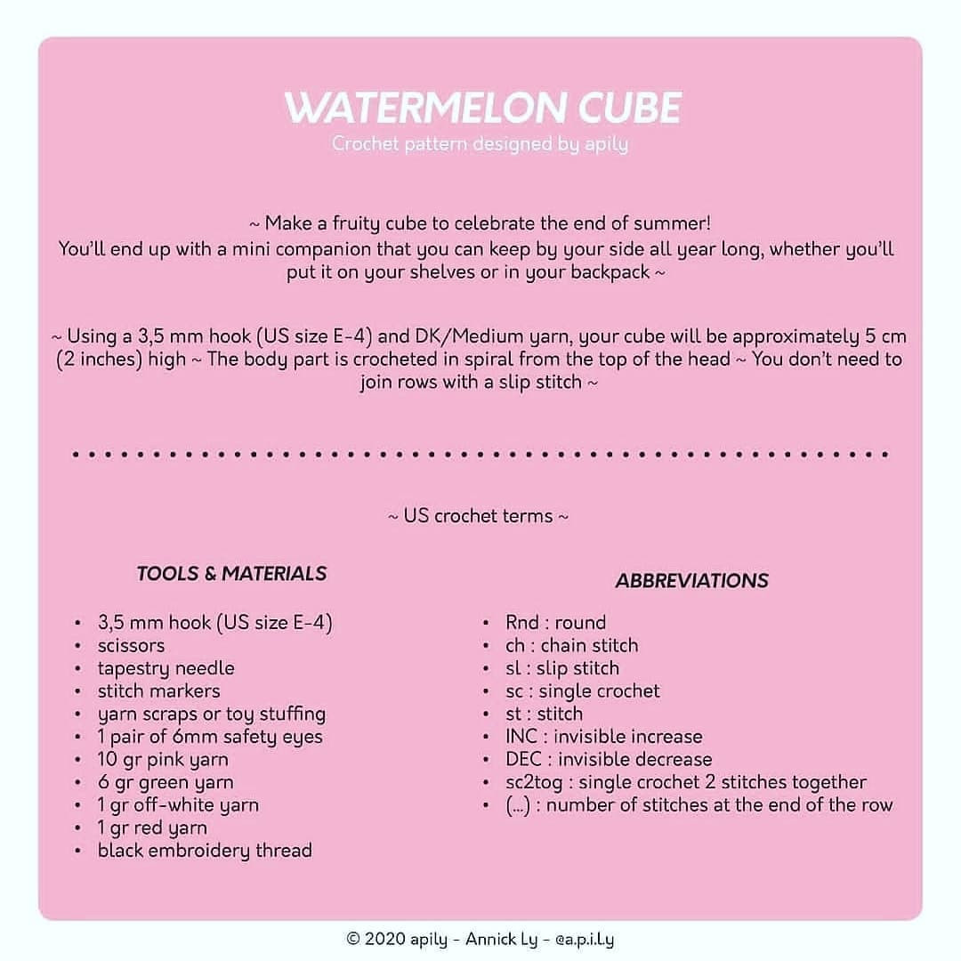 Charming Watermelon Cube Crochet Pattern for Creative Crafters