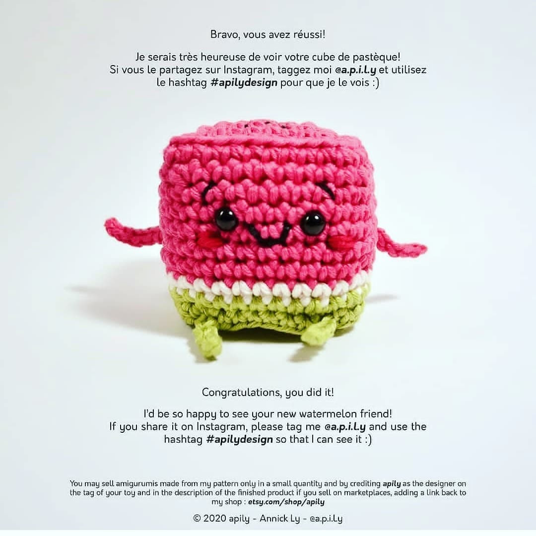 Charming Watermelon Cube Crochet Pattern for Creative Crafters