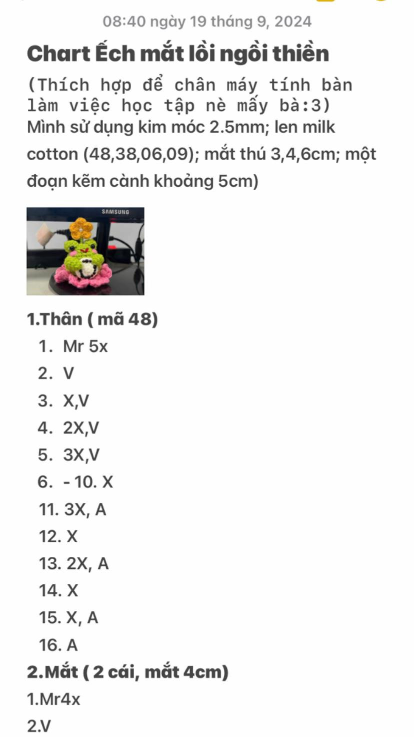 Chart Ếch mắt lồi ngồi thiền 🧶