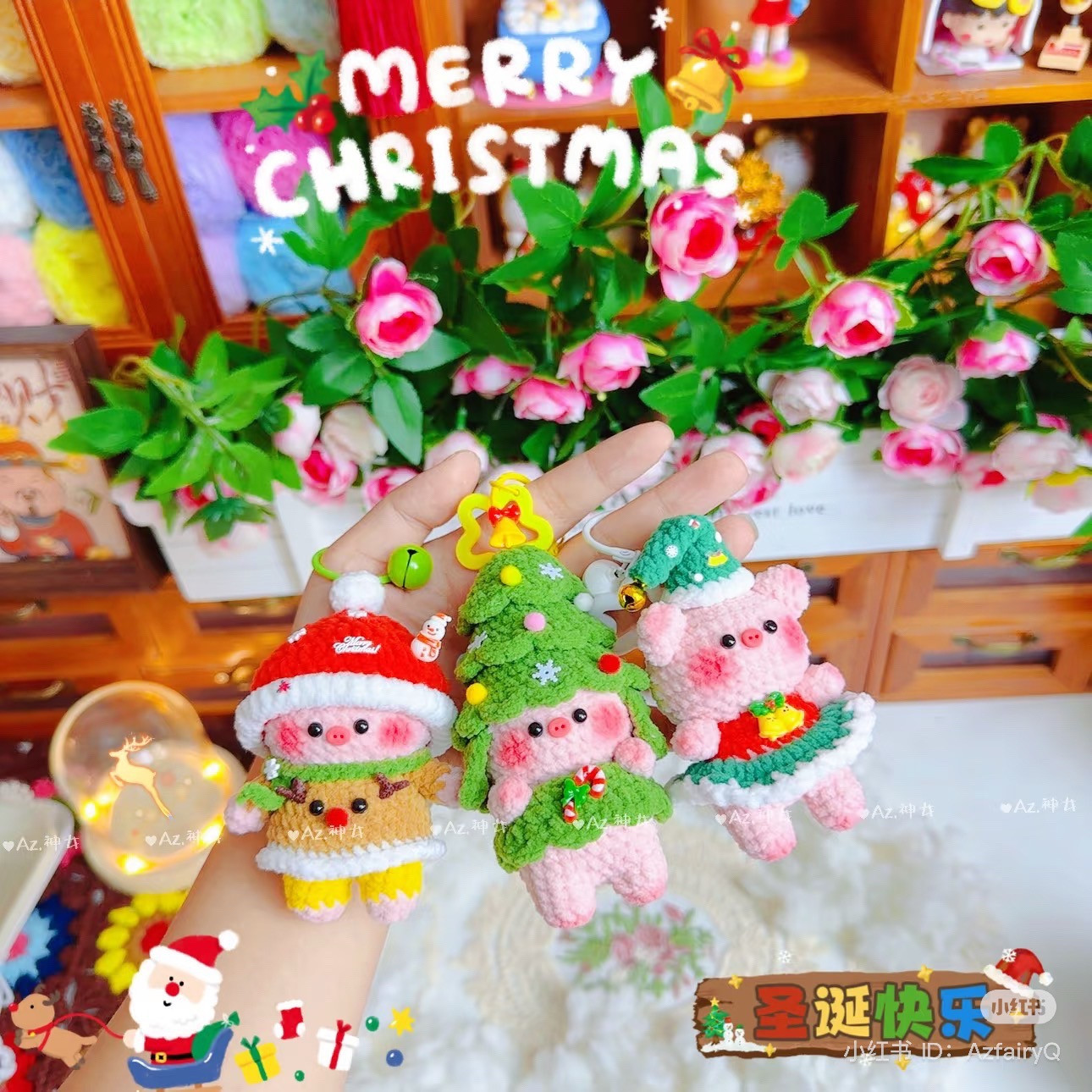 Chart heo cosplay giáng sinh cho bạn nào cần ạ