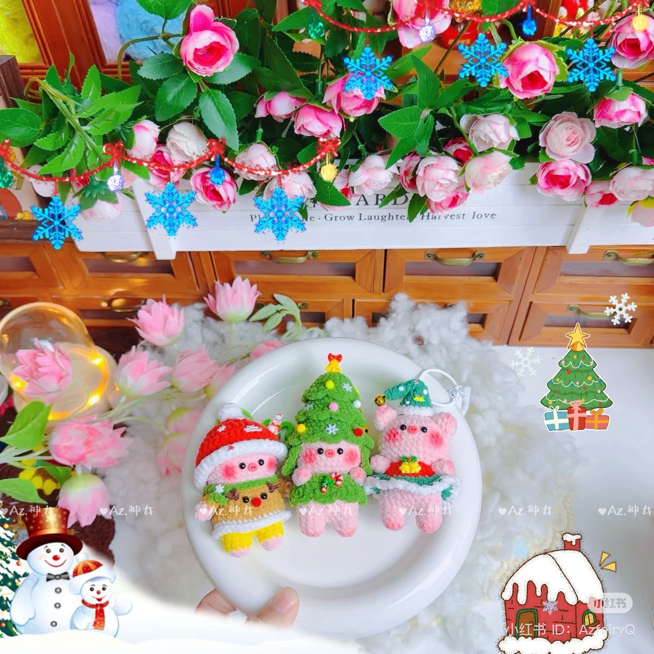 Chart heo cosplay giáng sinh cho bạn nào cần ạ