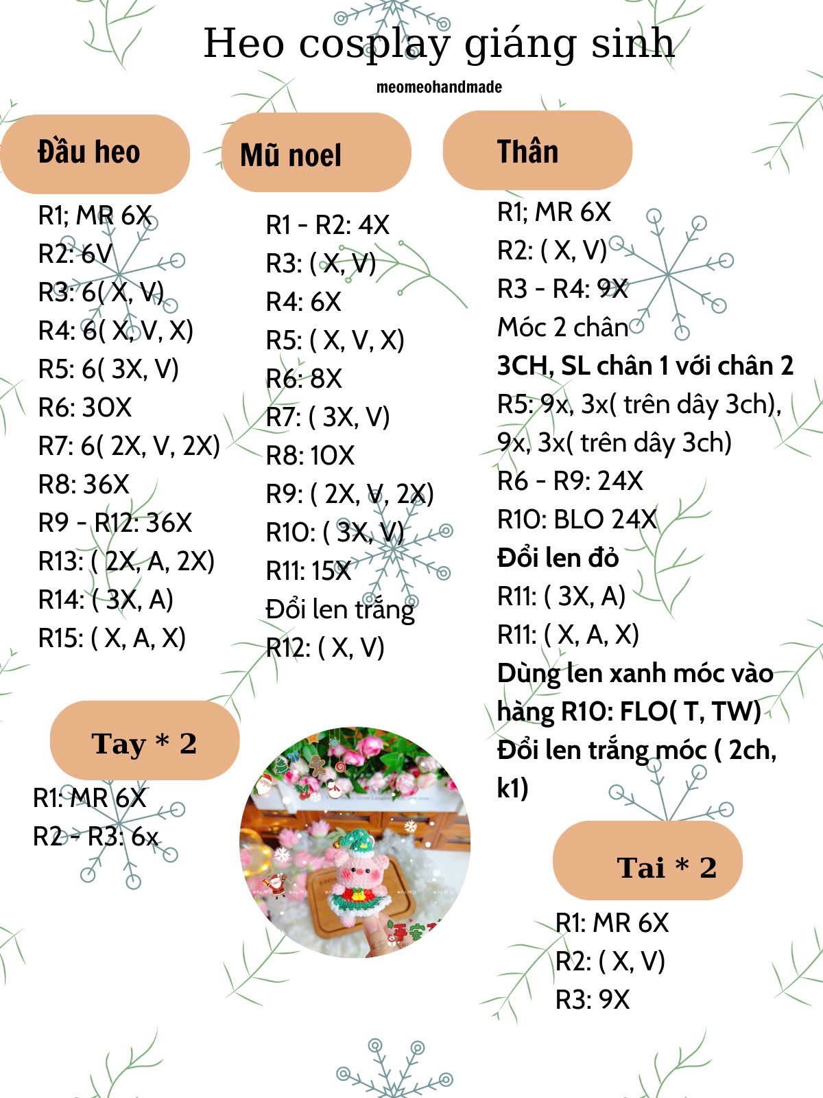 Chart heo cosplay giáng sinh cho bạn nào cần ạ