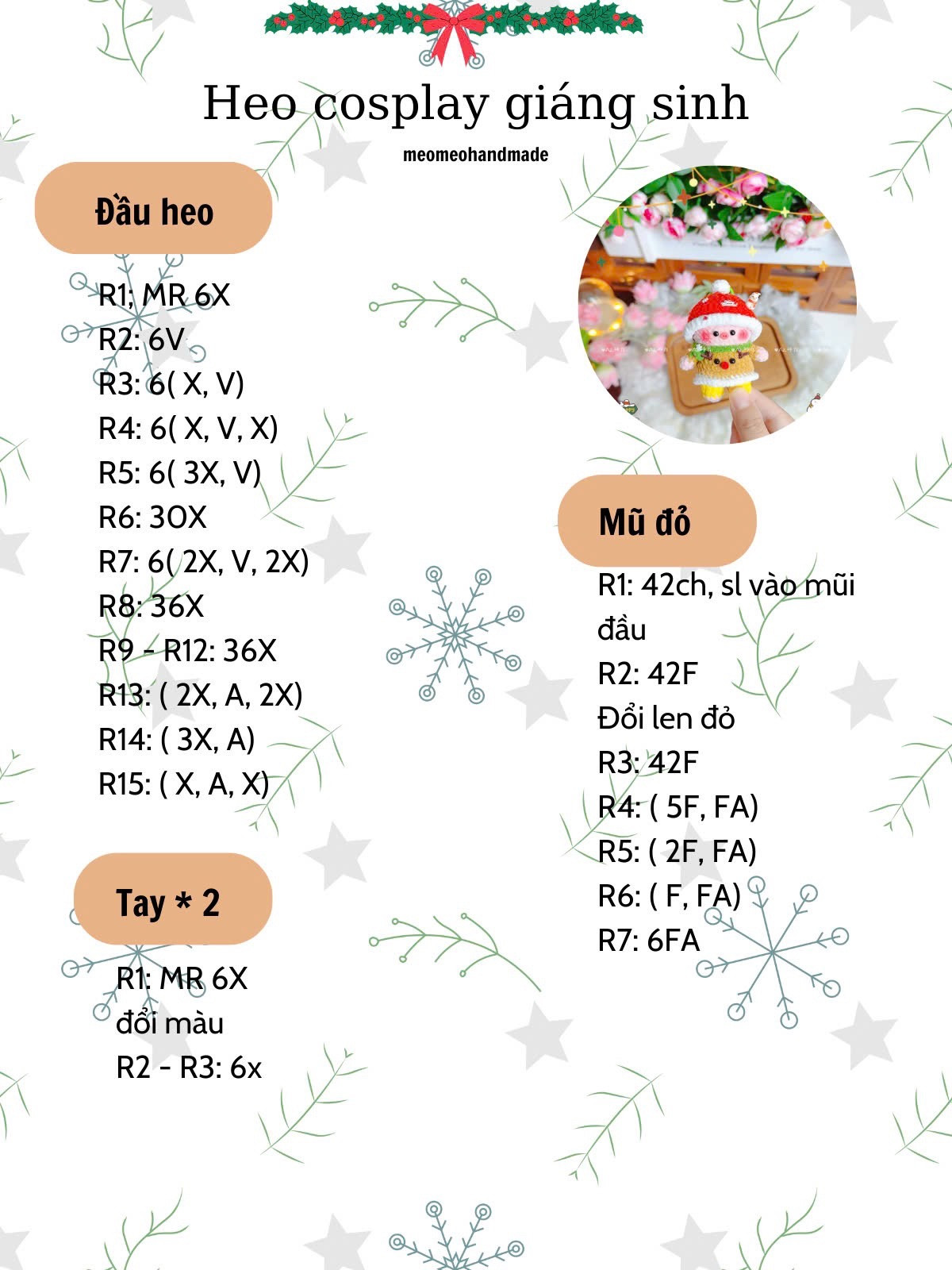 Chart heo cosplay giáng sinh cho bạn nào cần ạ