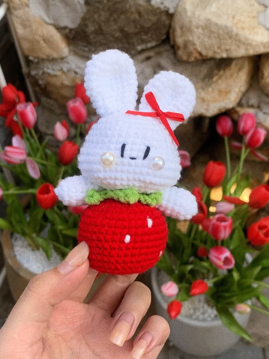 Chart móc khoá thỏ Dâu 🍓