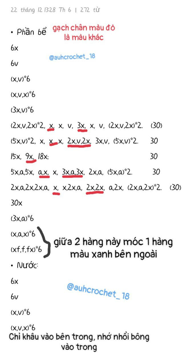 Chart móc len bể cá nhỏ xinh với cá vàng đáng yêu