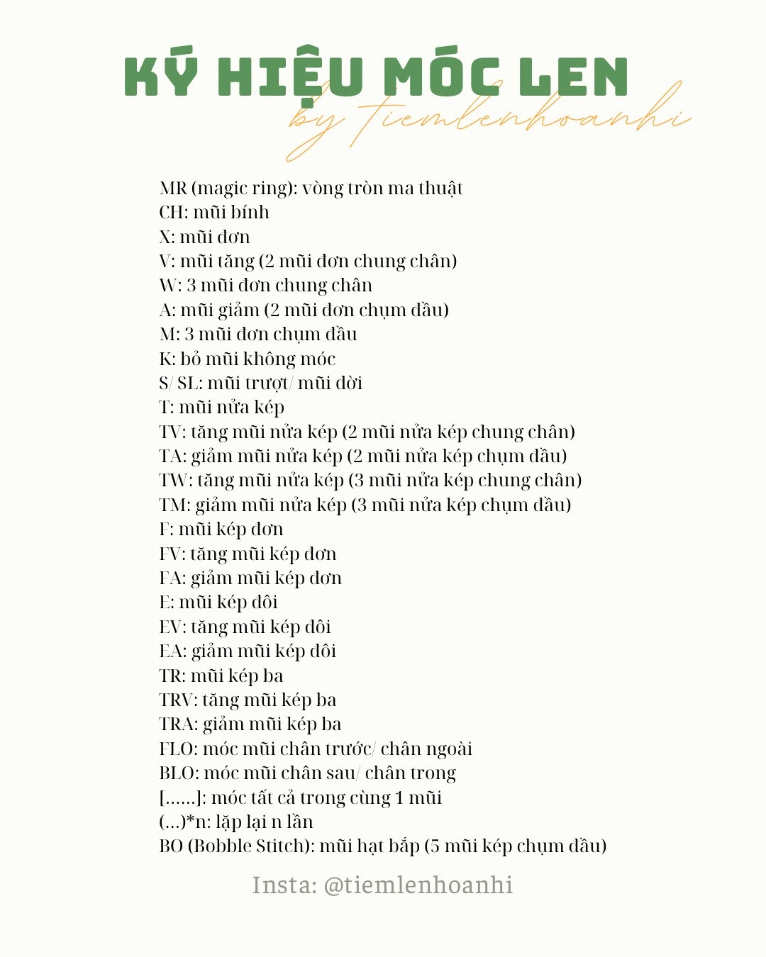 Chart móc len chữ G với hoa và lá sáng tạo