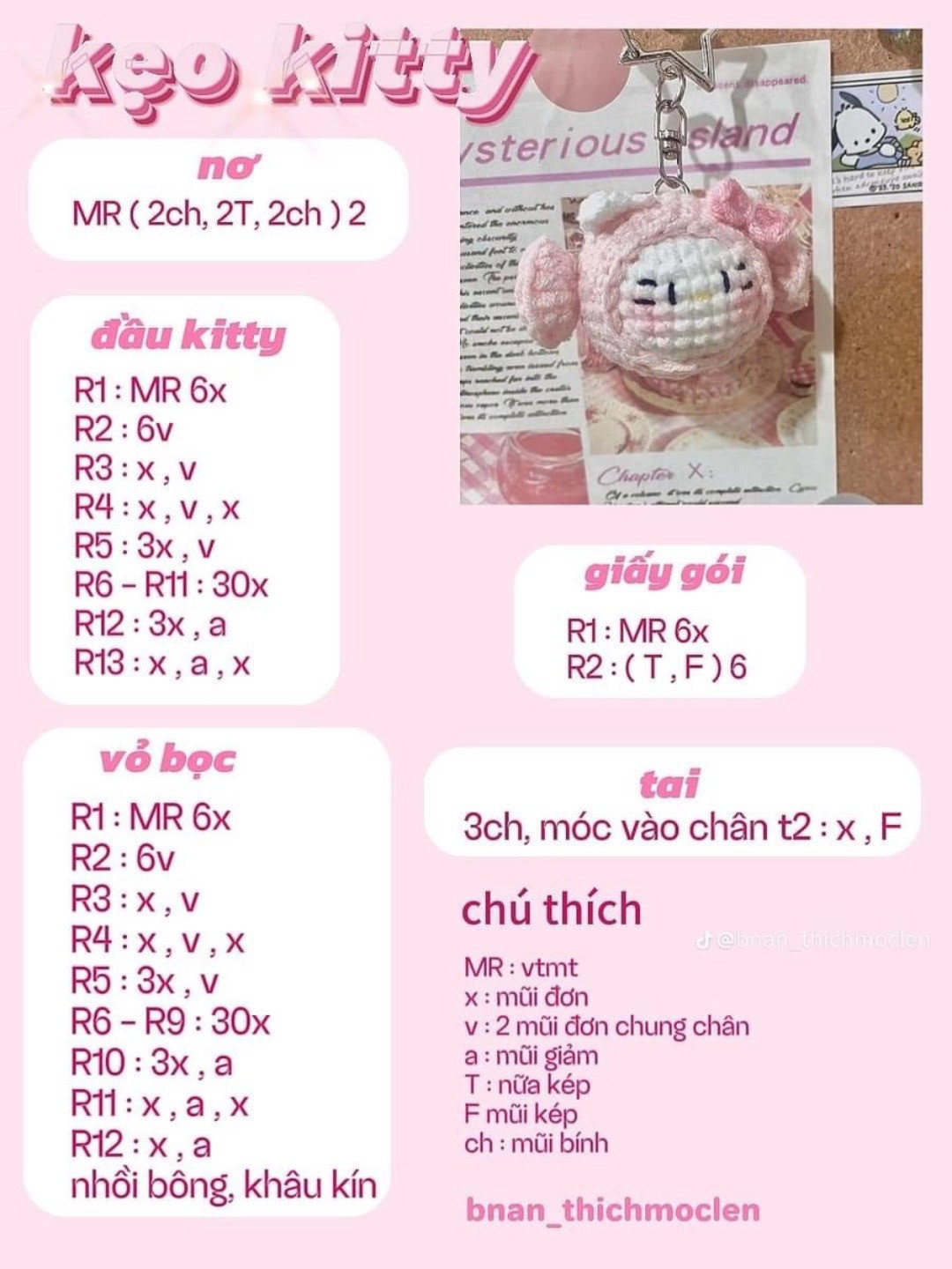 Chart móc len dễ thương cho người yêu handmade