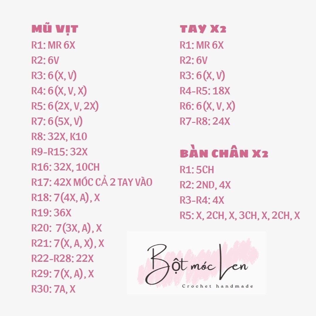 Chart móc len gà con dễ thương cho người mới bắt đầu