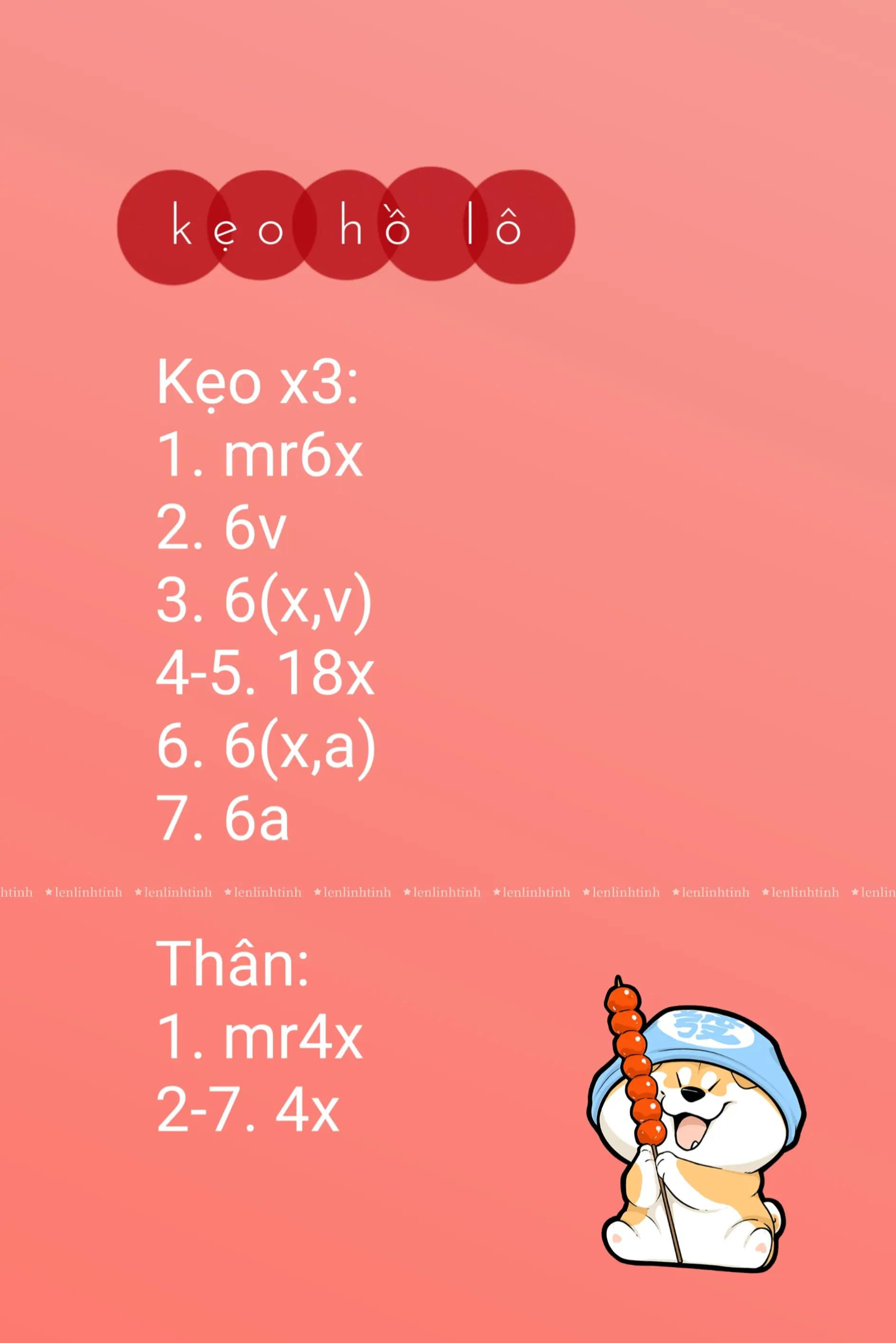 Chart móc len hình rau củ và đồ ăn dễ thương