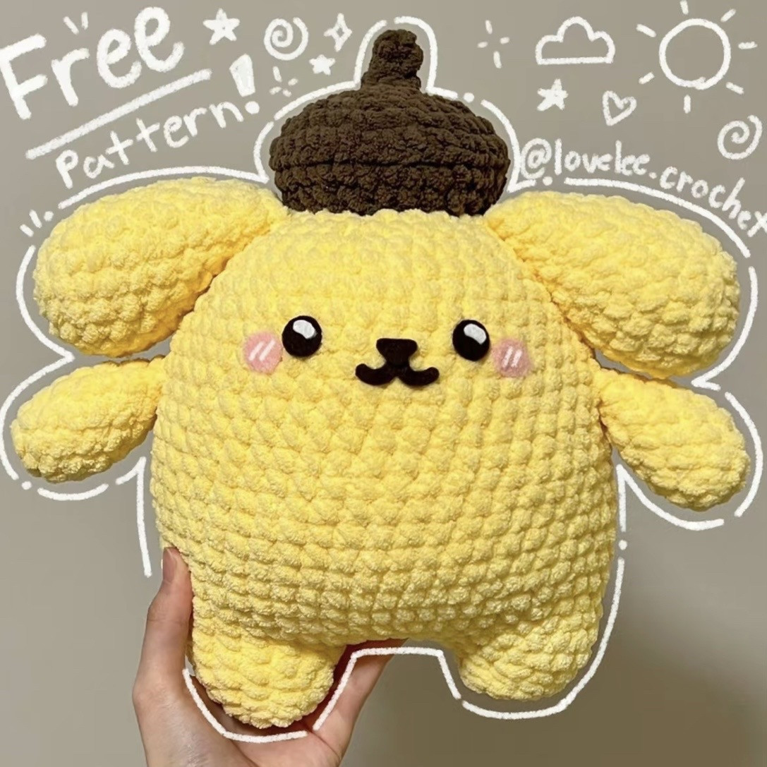 Chart móc len hình thú dễ thương với nón nâu