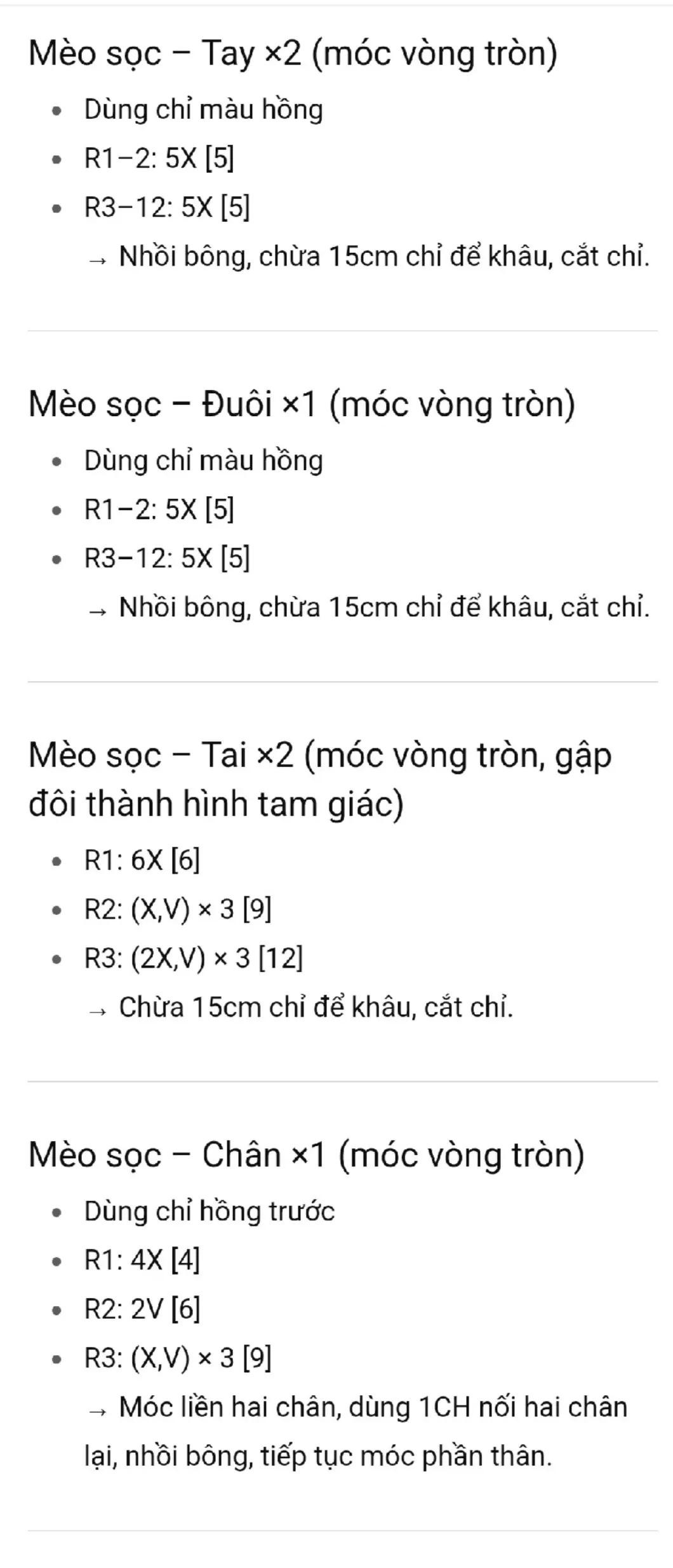 Chart móc len mèo trắng dễ thương và cá nhỏ