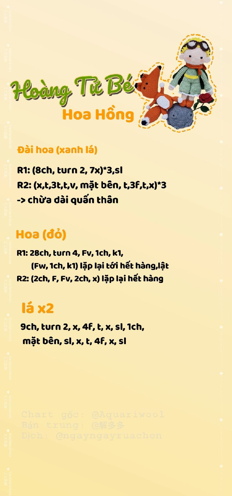 Chart móc len nhân vật và cáo, sáng tạo và độc đáo