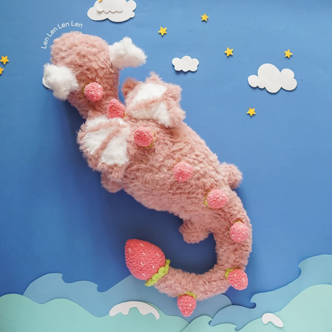 Chart móc len rồng con dễ thương với len lông thỏ và kỹ thuật chi tiết