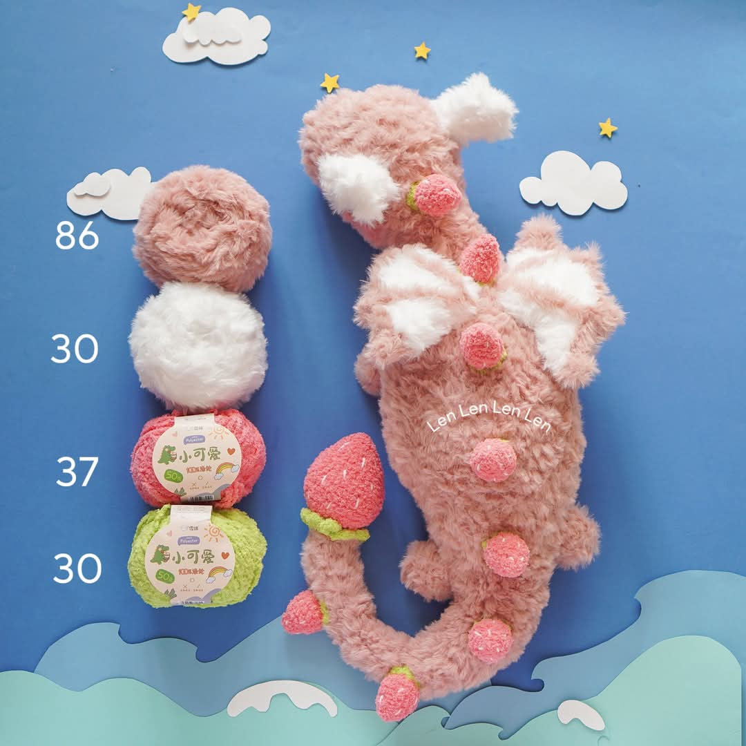 Chart móc len rồng con dễ thương với len lông thỏ và kỹ thuật chi tiết