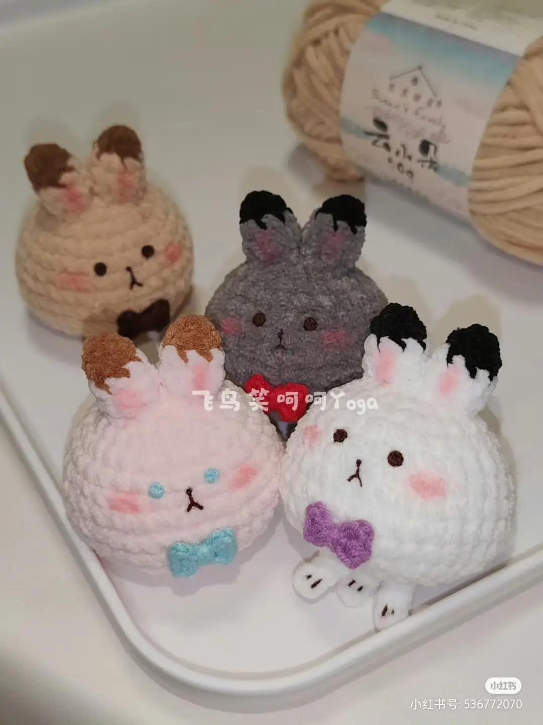 Chart móc len thú cưng dễ thương với nơ xinh xắn và màu sắc đa dạng