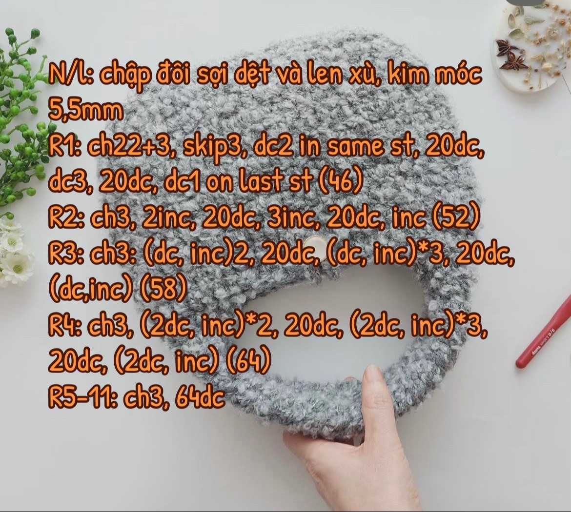 Chart móc túi xù dễ thương cho ngày lạnh thêm ấm áp