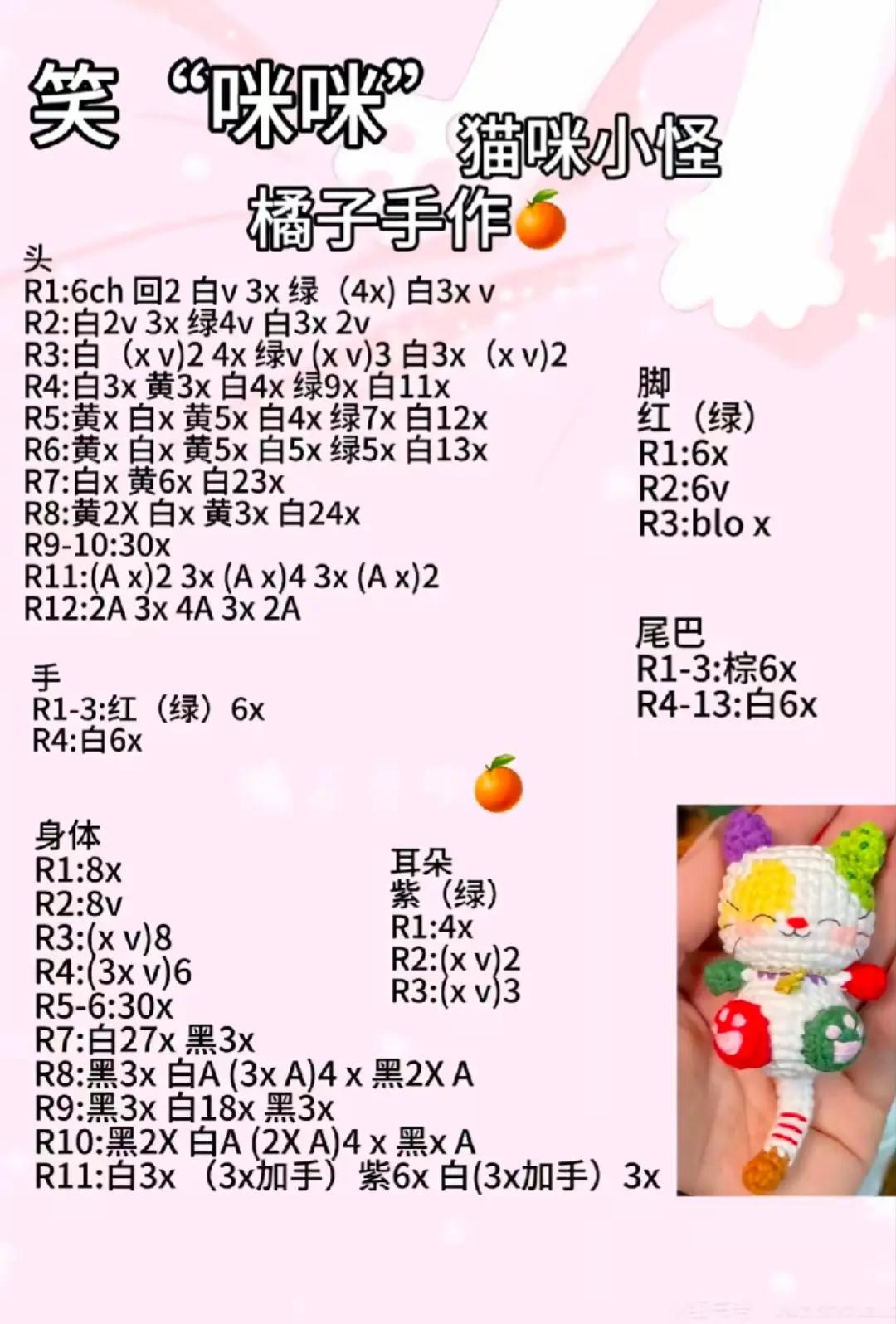 Colorful Crochet Cat Amigurumi Pattern for Playful Crafting