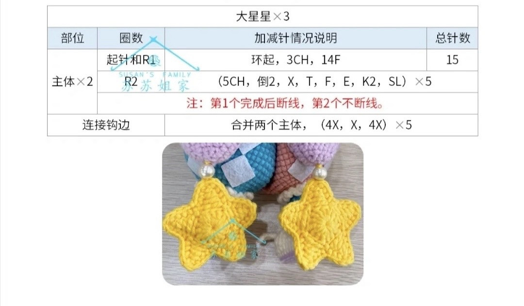 Colorful Crochet Clown Doll with Long Ears and Star Hat