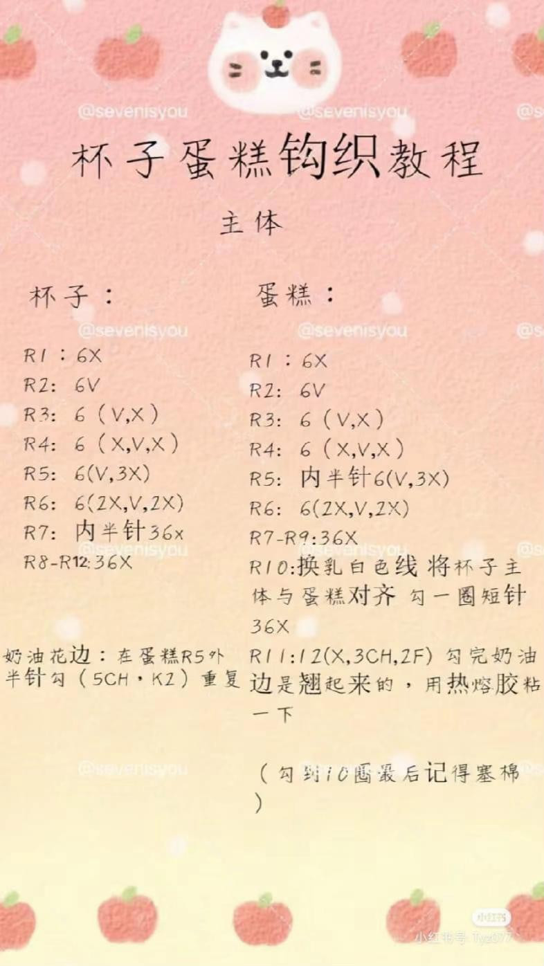 Colorful Crochet Cupcakes with Fruit Toppings for Creative Crafting