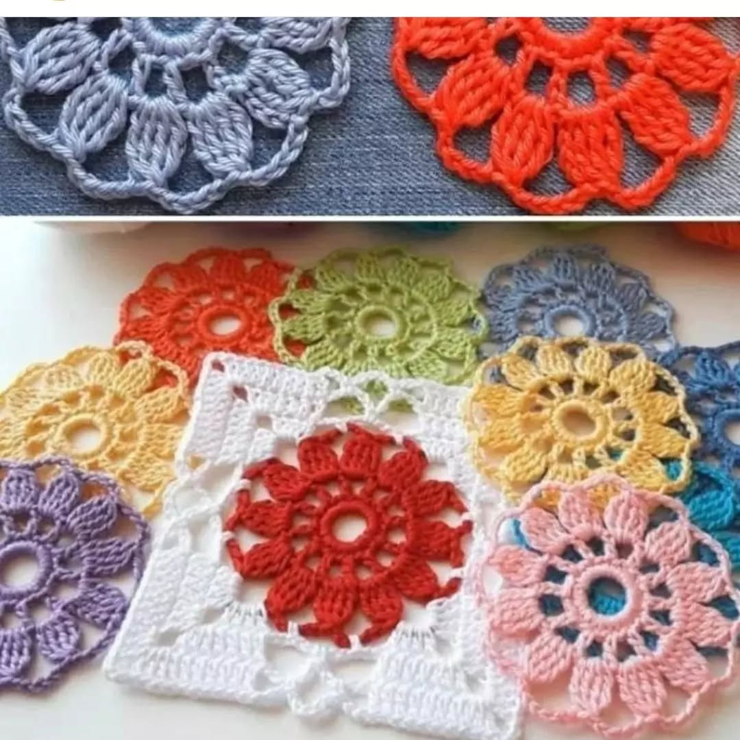 Colorful Crochet Flower Blanket Pattern with White Borders