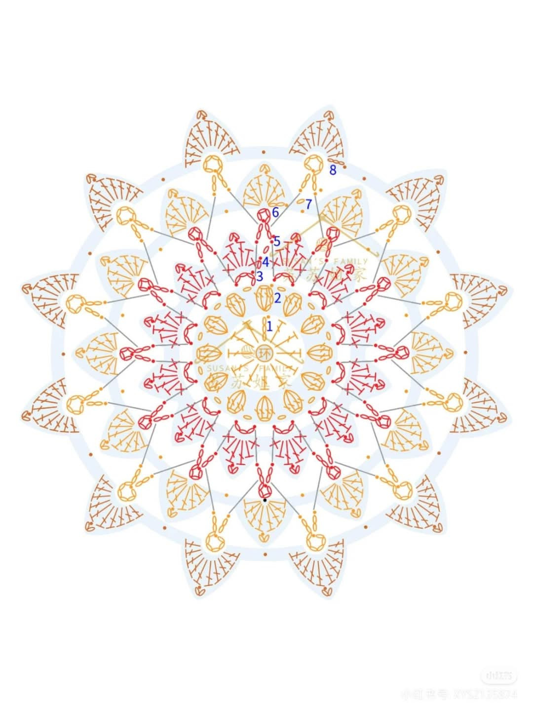 Colorful Crochet Flower Square Pattern with Yarn