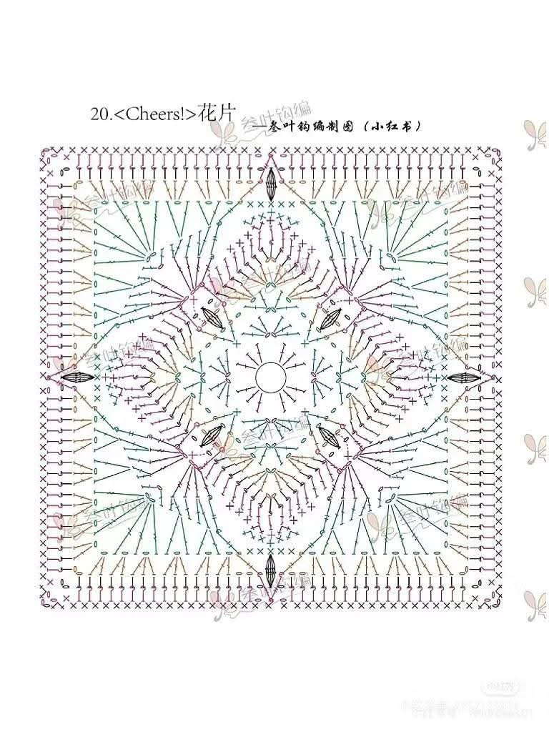 Colorful Crochet Flower Square Pattern with Yarn