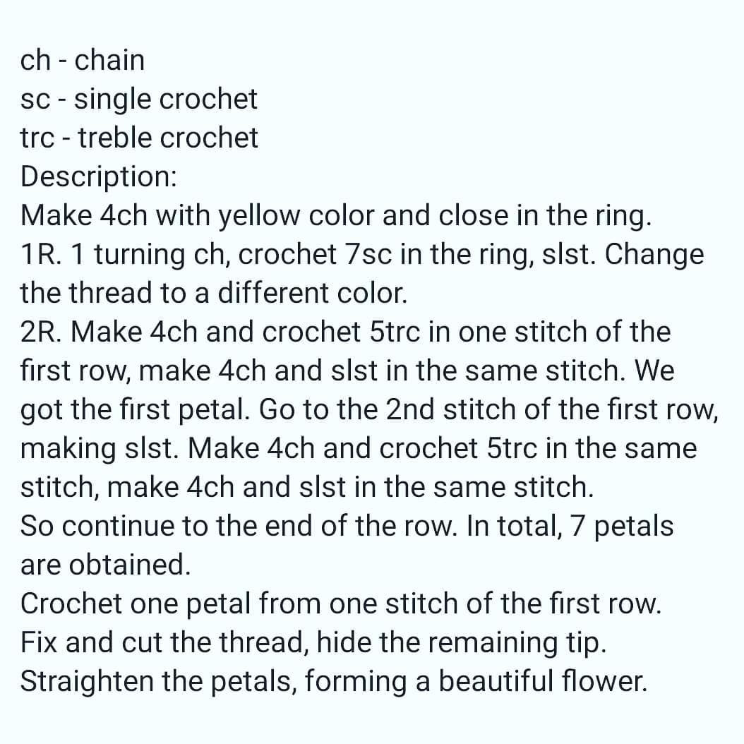 Colorful Crochet Flowers Free Pattern for Beginners
