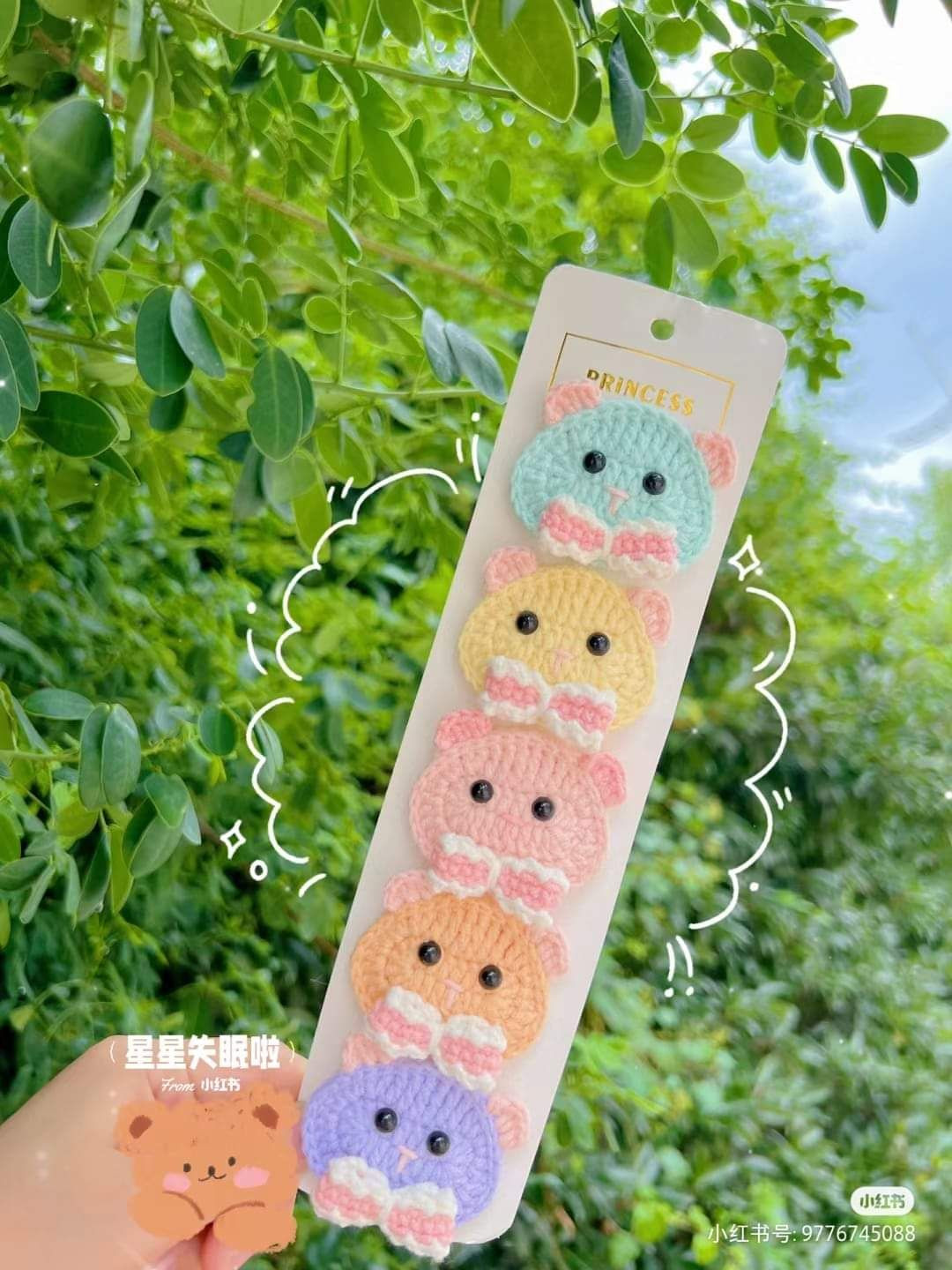 Colorful Crochet Hair Clips with Cute Animal Designs