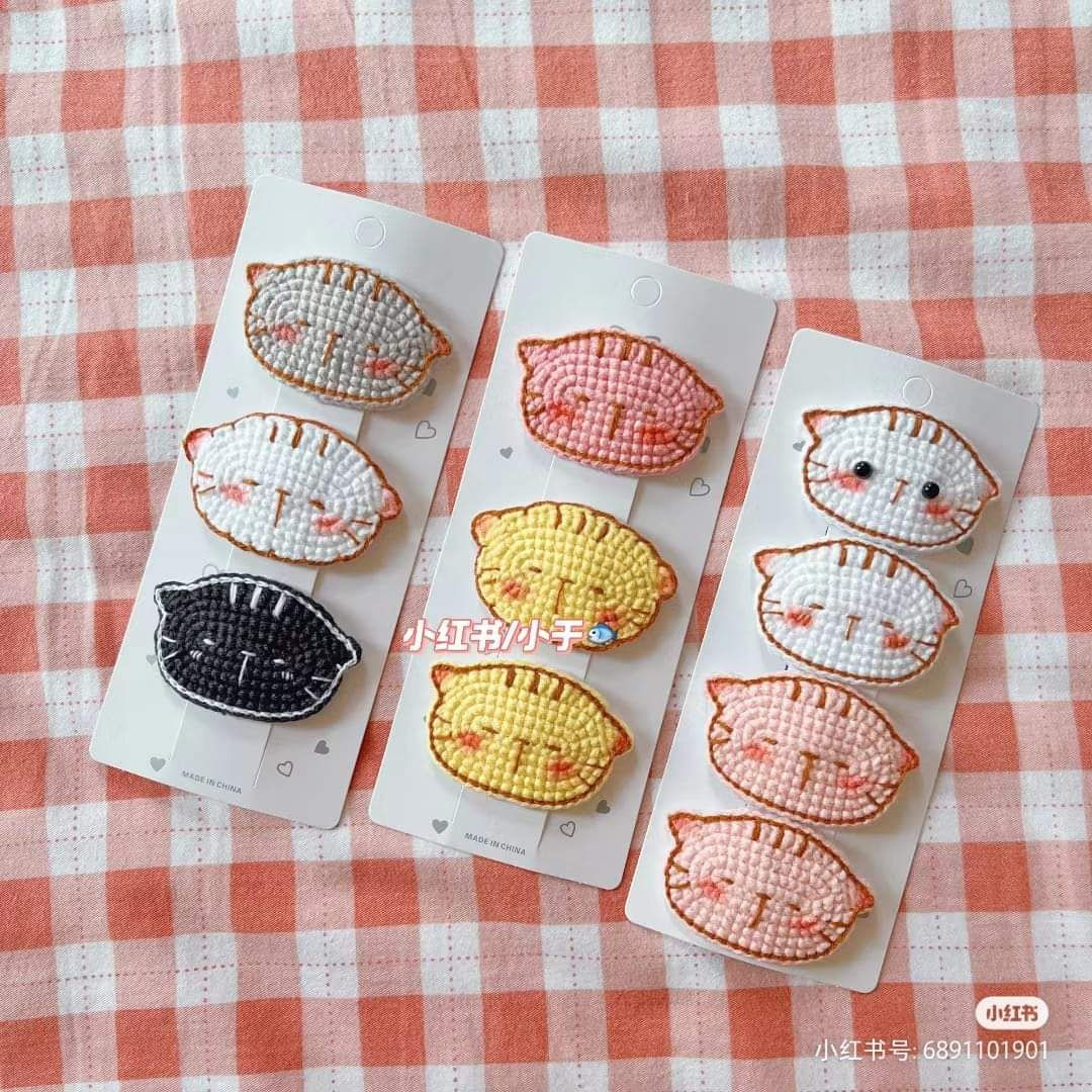 Colorful Crochet Hair Clips with Cute Animal Designs