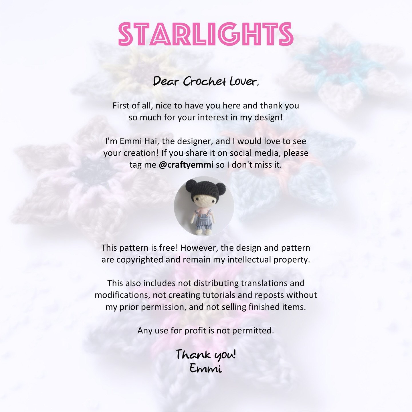 Colorful Crochet Stars Pattern for Beginners