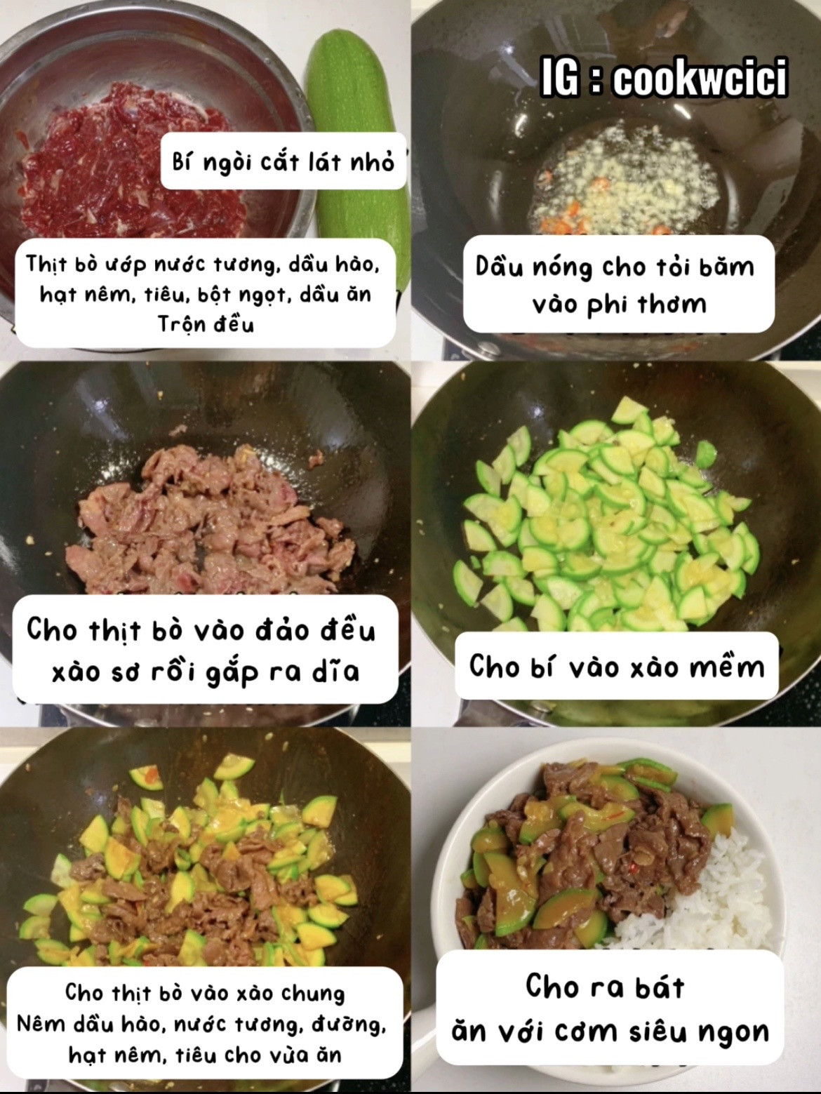 Cơm Bò Xào Bí Ngòi Thơm Ngon Hoàn Hảo