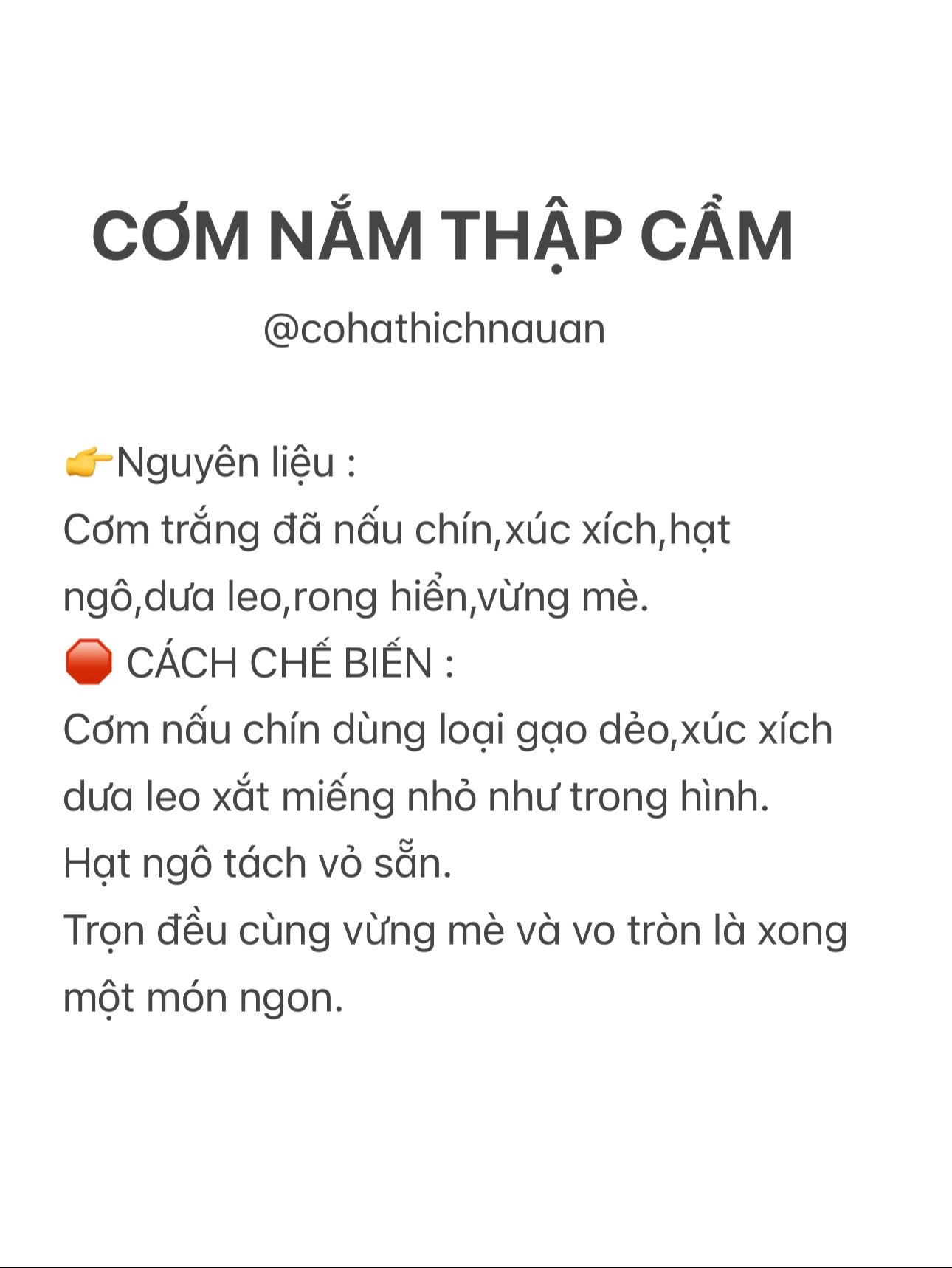 Cơm Nắm Thập Cẩm Hương Vị Tươi Mát