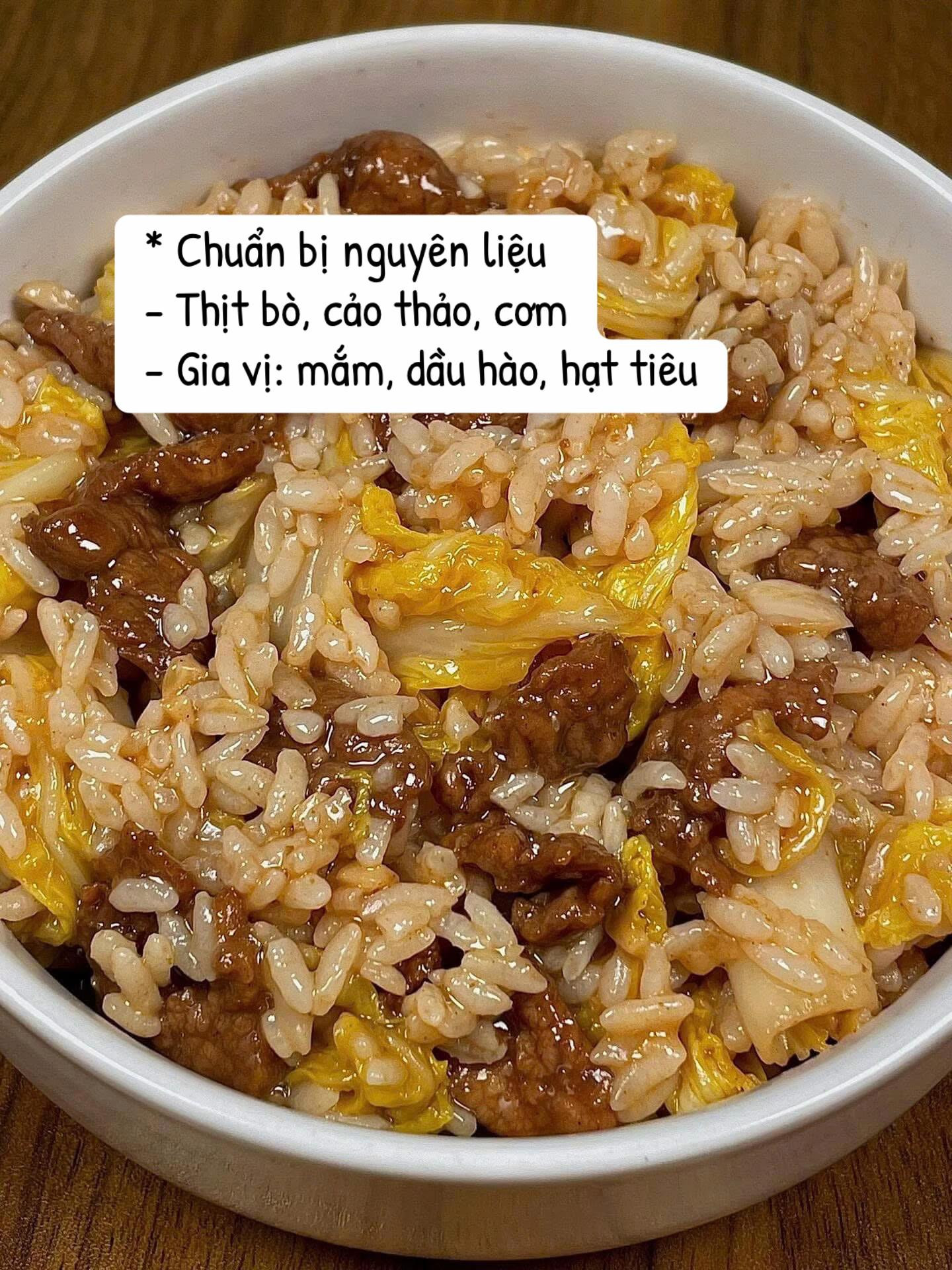 Cơm Rang Thịt Bò Cải Thảo Đậm Đà Hương Vị