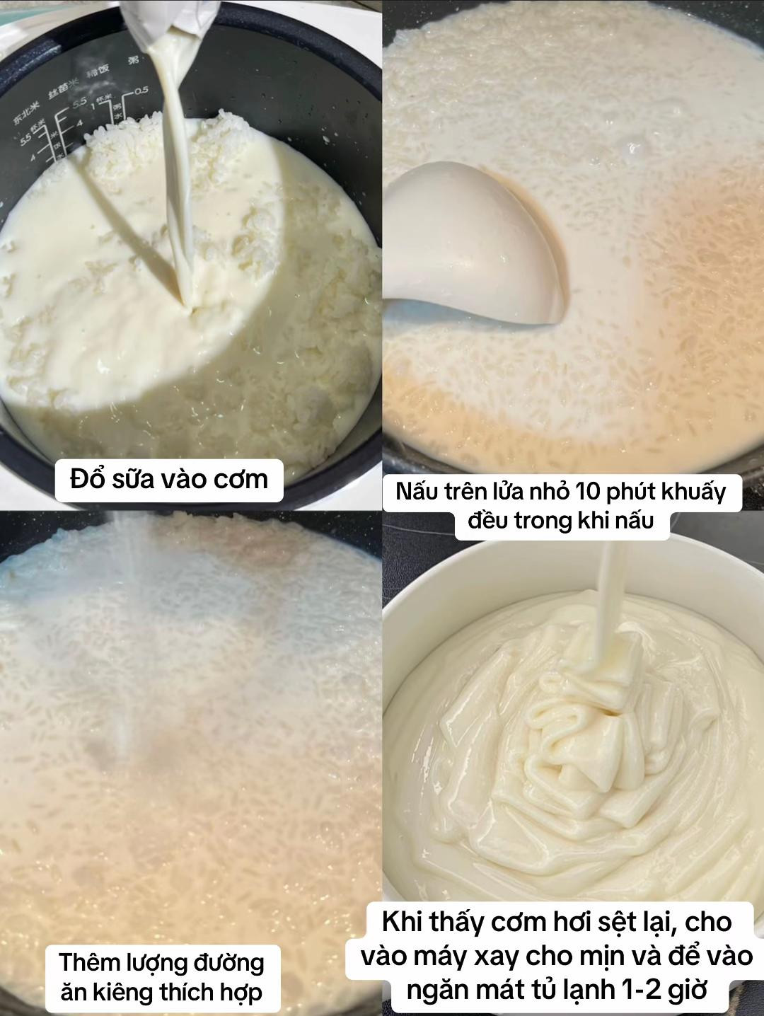 Cơm Sữa Tươi Dẻo Ngọt với Dâu Tây Tươi Mát