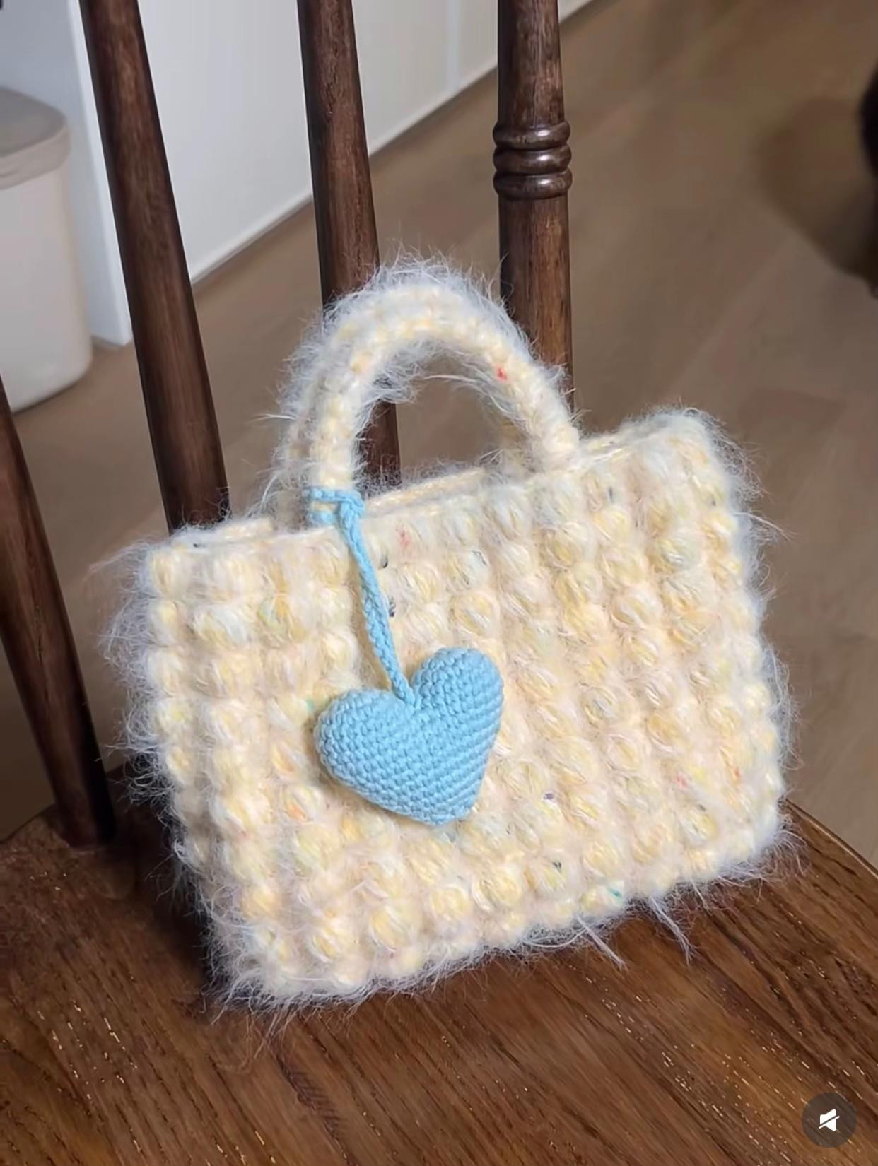 Cozy Crochet Bag with Heart Charm Pattern