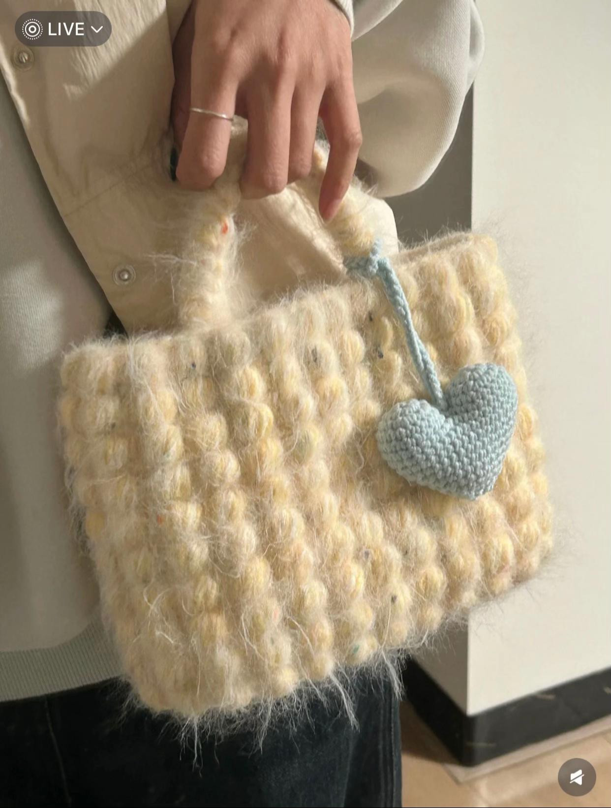 Cozy Crochet Bag with Heart Charm Pattern