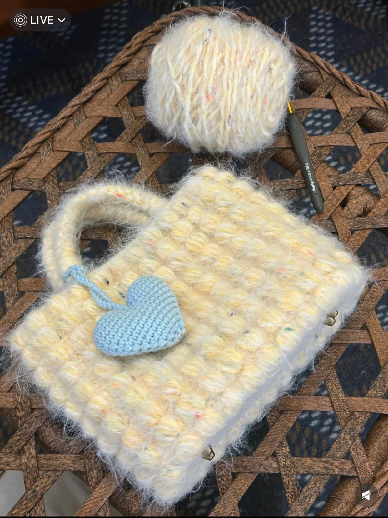 Cozy Crochet Bag with Heart Charm Pattern