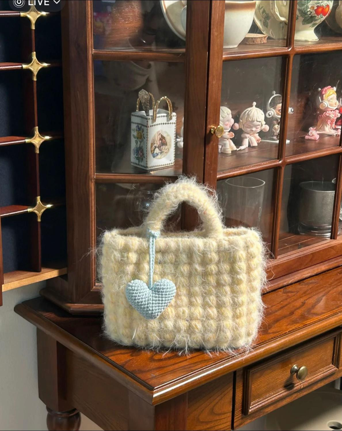Cozy Crochet Bag with Heart Charm Pattern