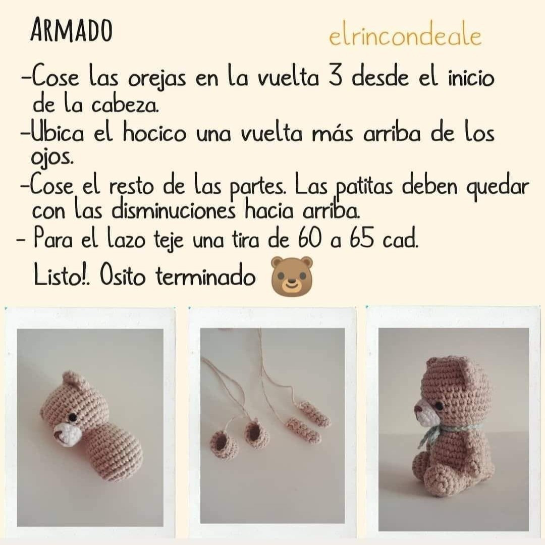 Crea tu propio mini oso Teddy con patrón gratuito