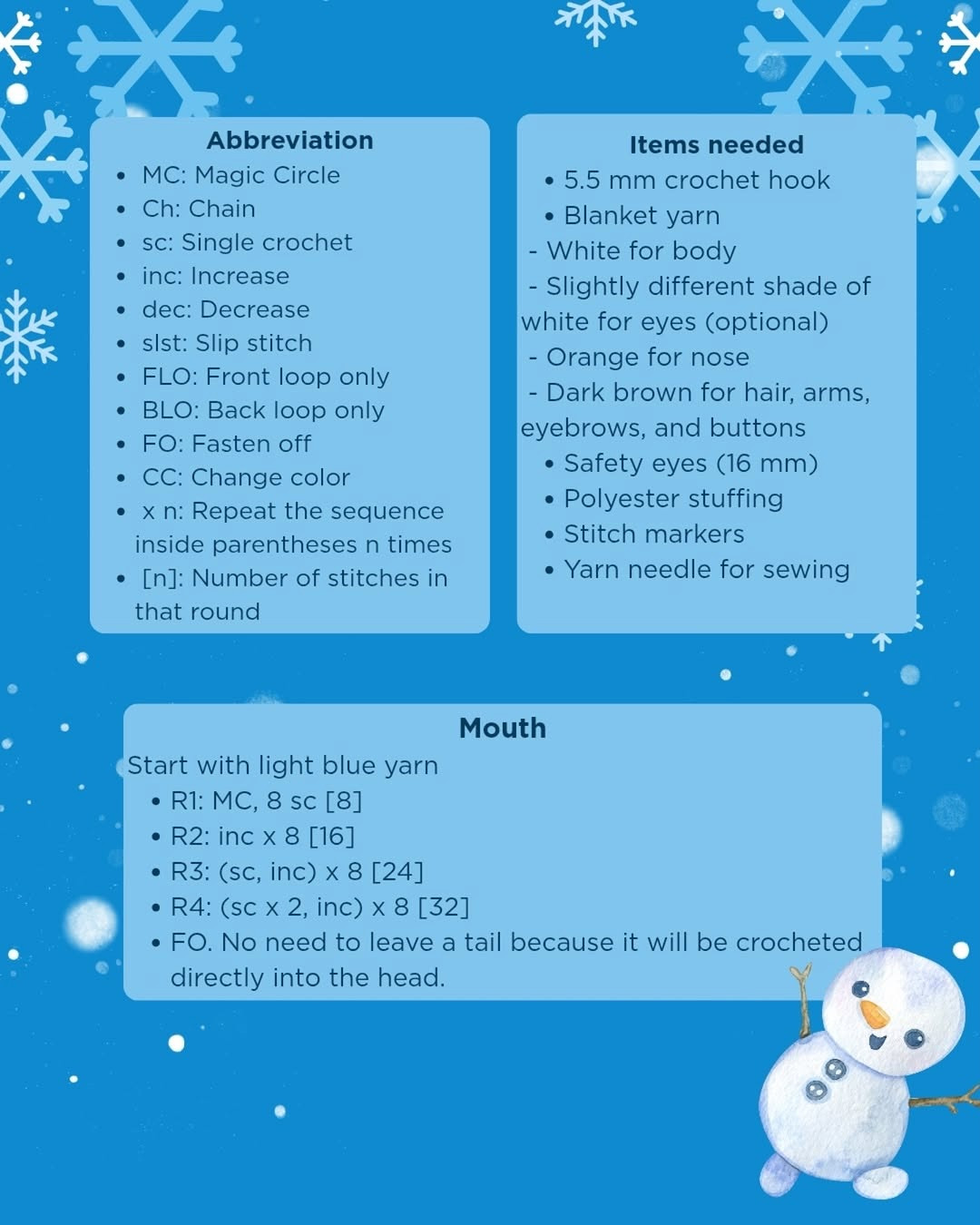 Create Your Own Olaf Inspired Snowman With This Free Crochet Pattern