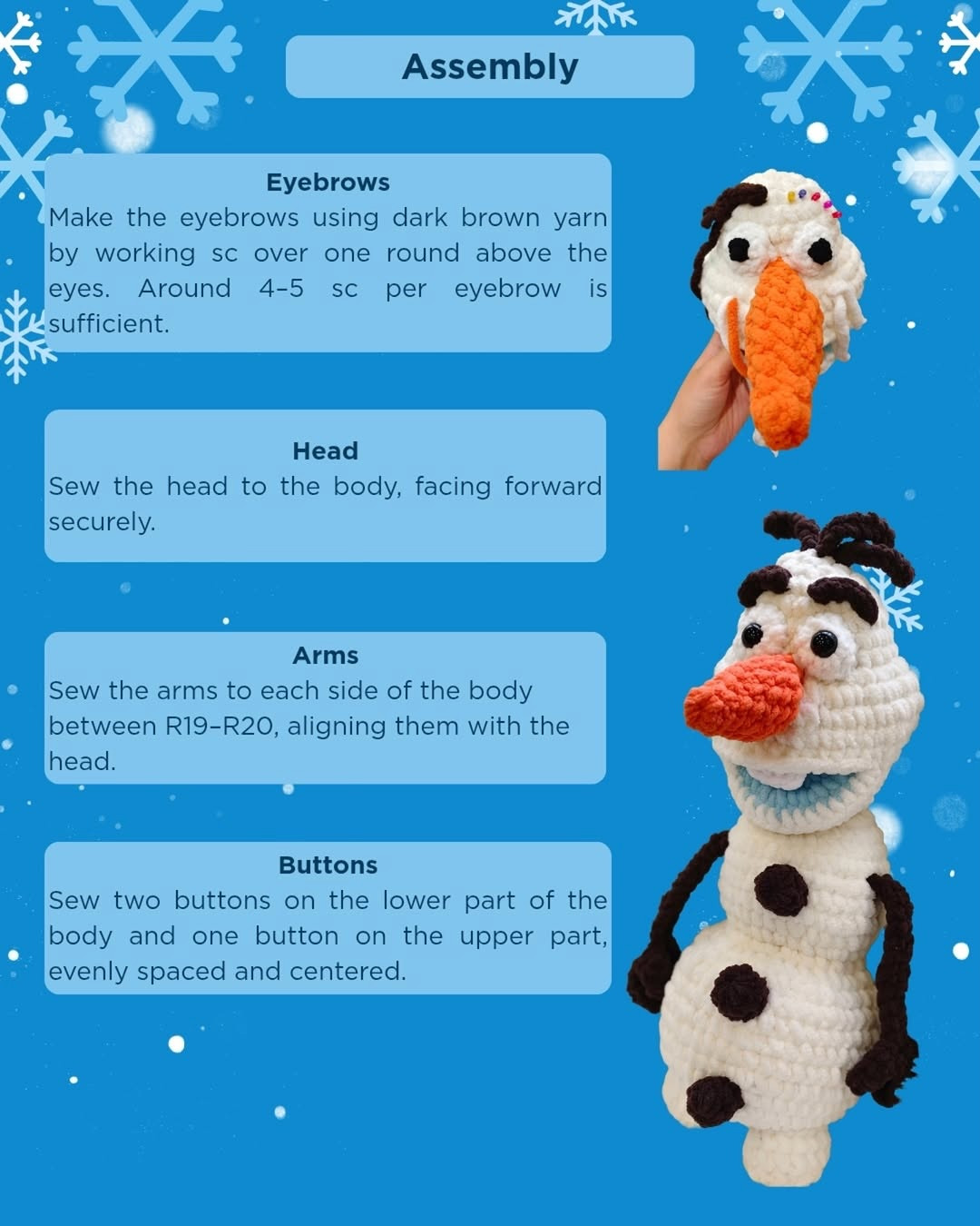 Create Your Own Olaf Inspired Snowman With This Free Crochet Pattern