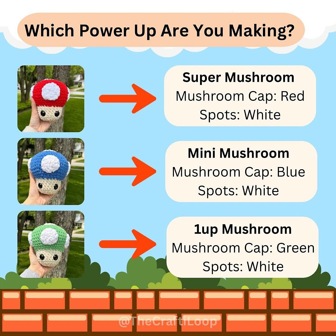Create Your Own Power-Up Mushroom with Free Crochet Pattern