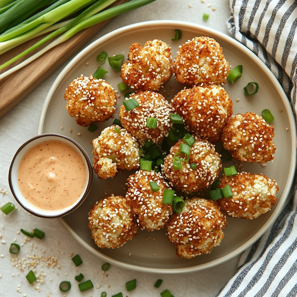 Crispy Bang Bang Cauliflower with Spicy Vegan Sauce