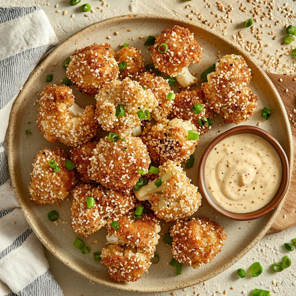 Crispy Bang Bang Cauliflower with Spicy Vegan Sauce