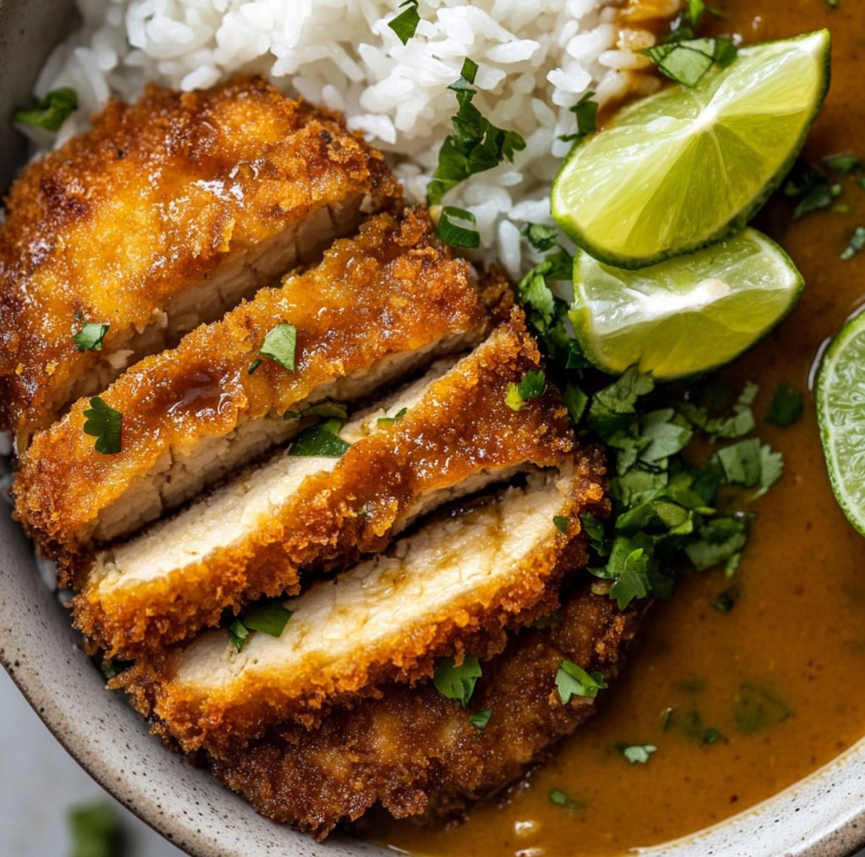 Crispy Tofu Katsu Curry with Coconut Sauce
