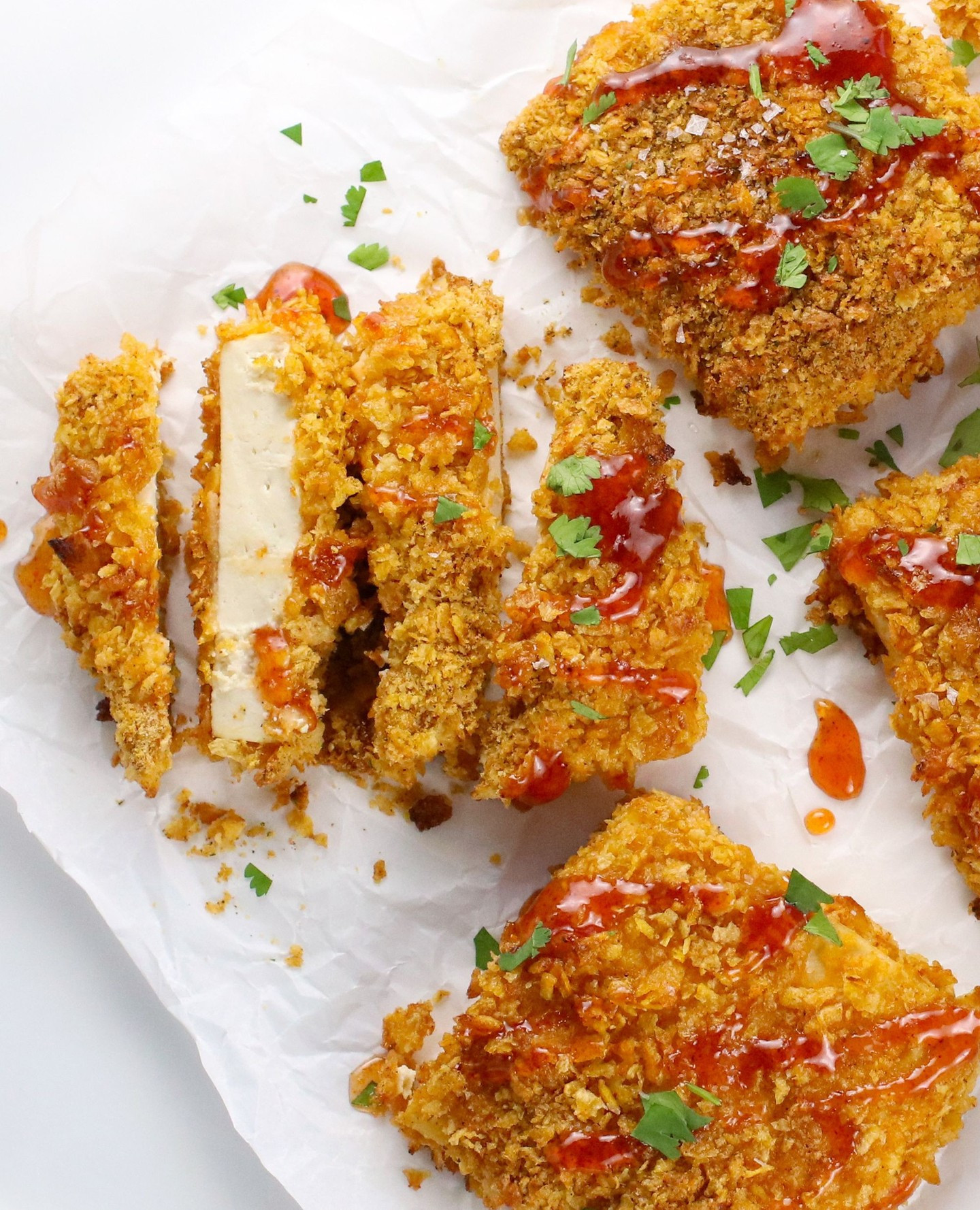 Crispy Vegan Tofu with Spicy Agave Honey Glaze